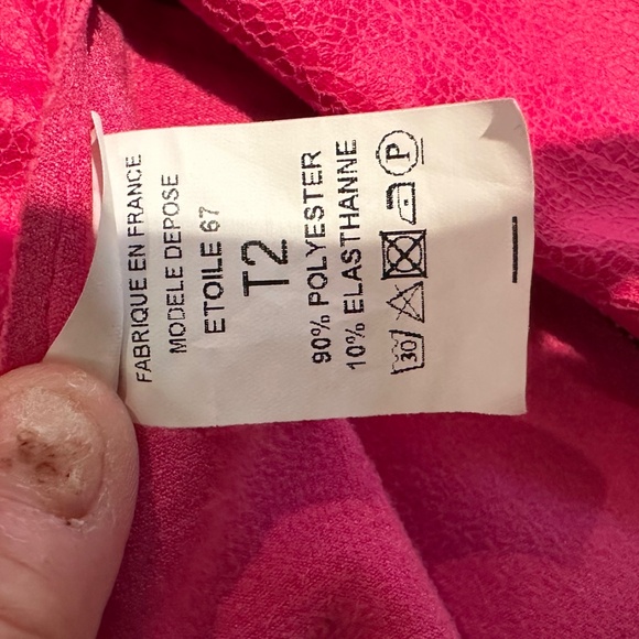 One on One Brand Vegan Leather Fushia Jacket Sz L-XL - Picture 7 of 7